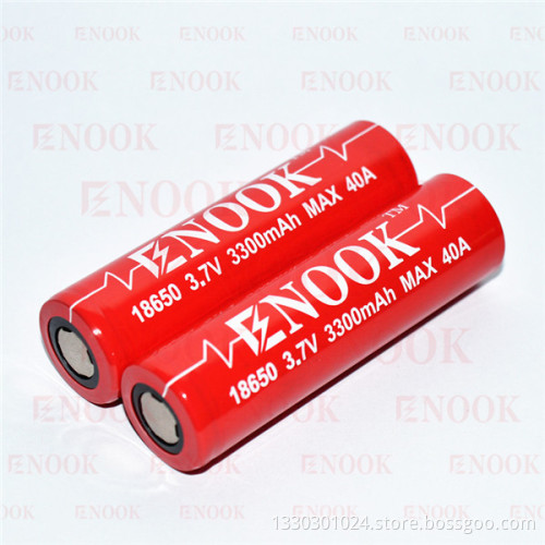 Huge stock Enook 3300mah 18650 imr battery enook 18650 battery 40A for vape mod pk vtc4 vtc5